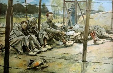 German Officers, as Prisoners of War in a French Prison Camp